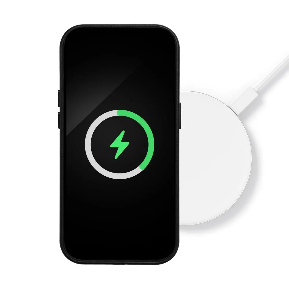Usnjena Mag Cover maska, združljiva z MagSafe za iPhone 13, črna