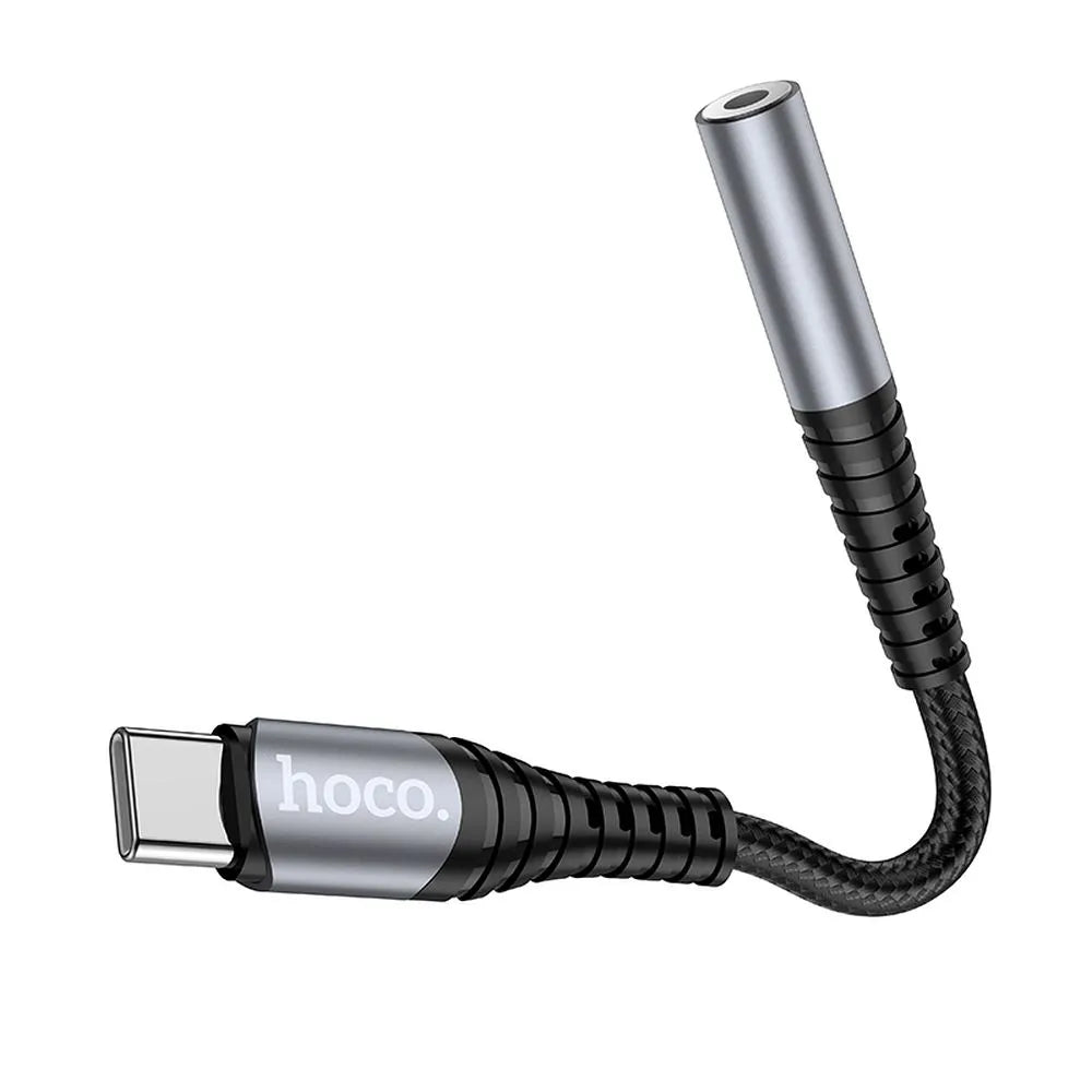 Hoco LS33 AUX priključek 3,5 mm na USB C adapter siv
