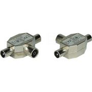 InLine 69914 adapter za promjenu tipa priključka kabela 2xCoax Koaksijalni Srebro