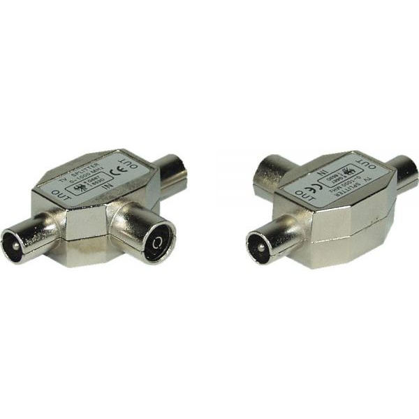 InLine 69914 adapter za promjenu tipa priključka kabela 2xCoax Koaksijalni Srebro