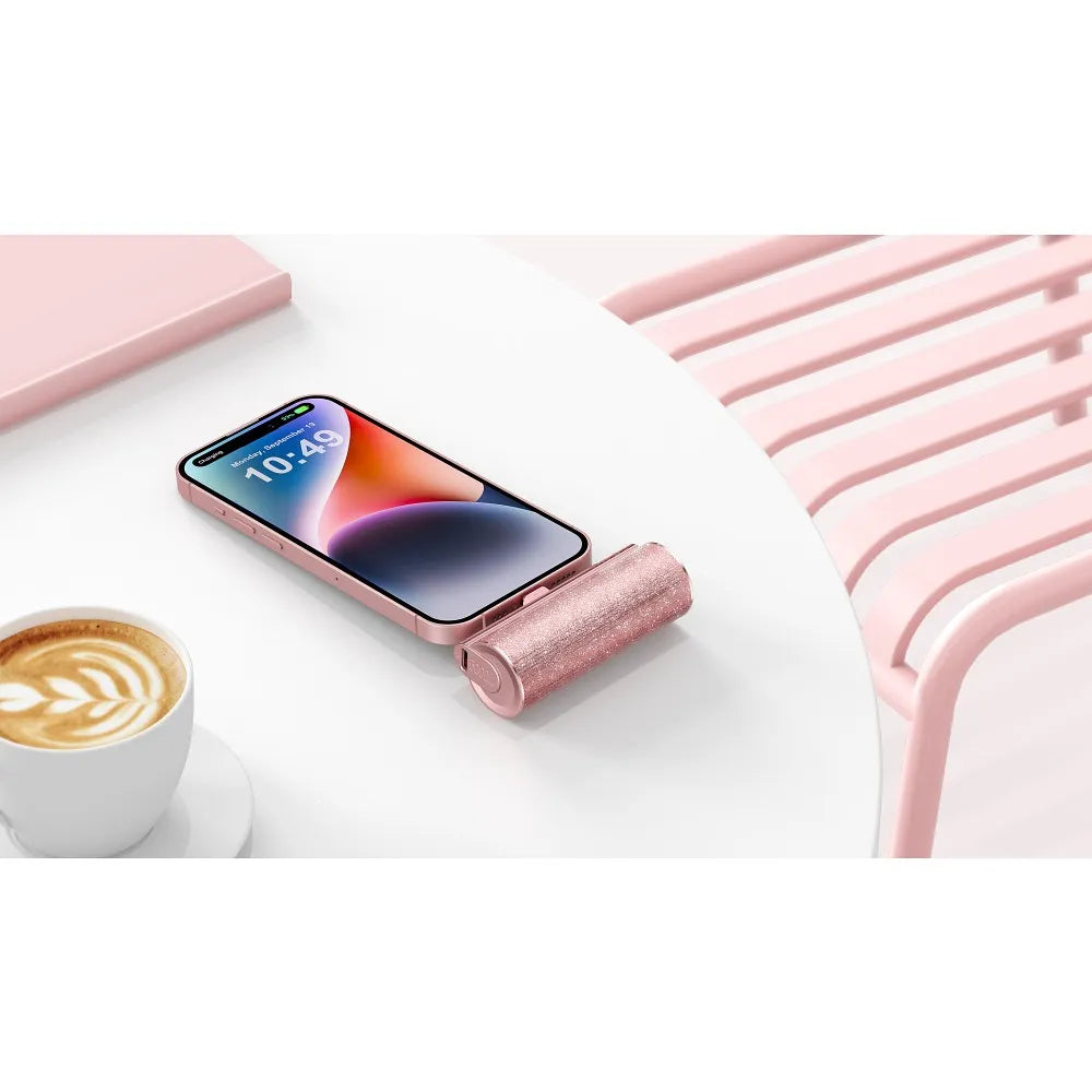 VEGER powerbank 5.000 mAh z vgrajenim Type C PD QC3.0 konektorjem PlugOn – roza