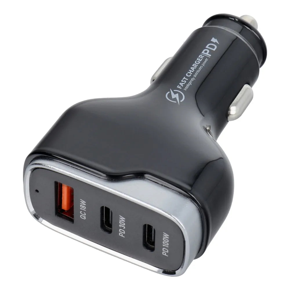 USB QC 3.0 auto punjač 18W + 2x Type C PD 100W+30W CC53-2C1A (ukupno 138W)