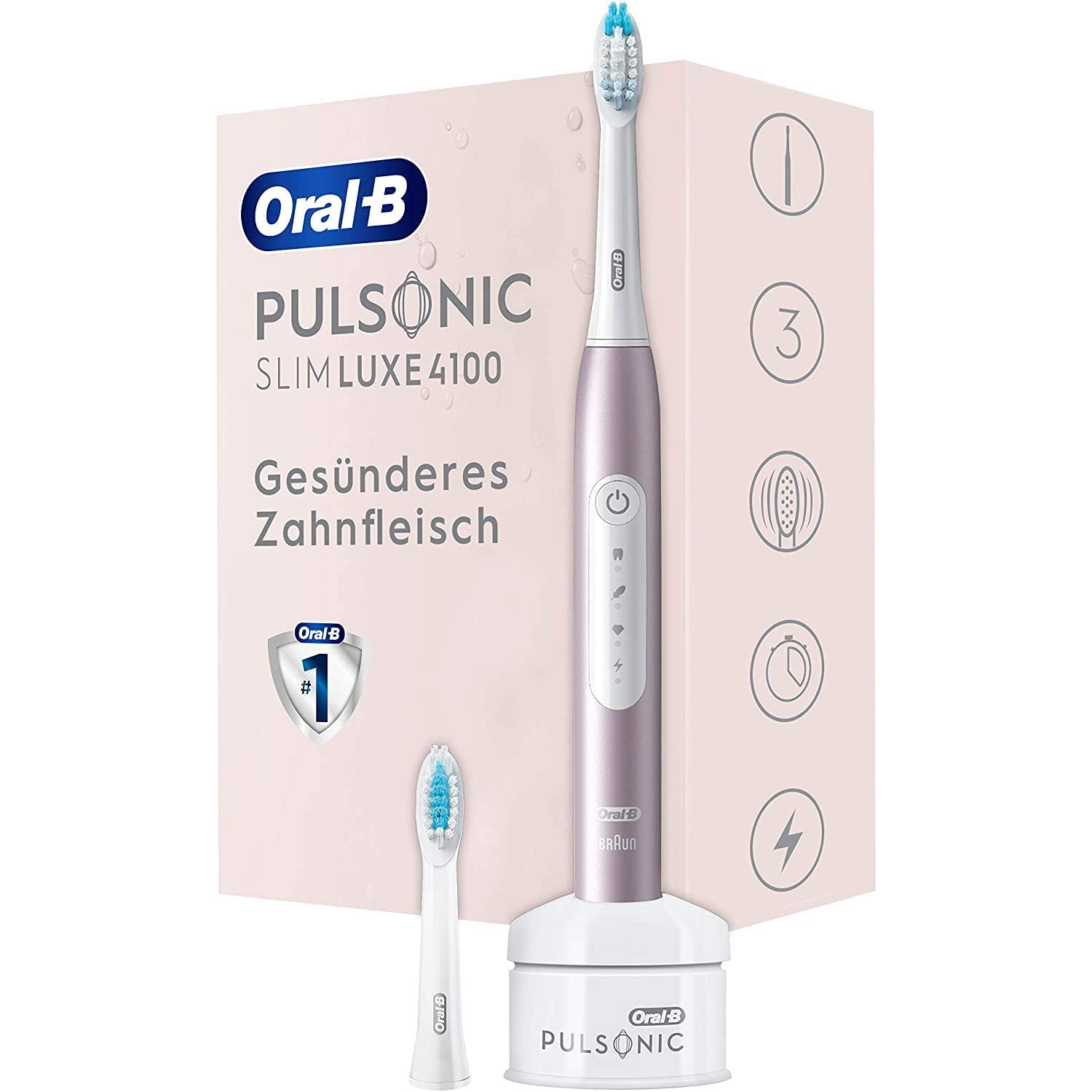 Oral-B Pulsonic Slim Luxe 4100 Odrasli Sonična četkica za zube Ružičasto zlatno