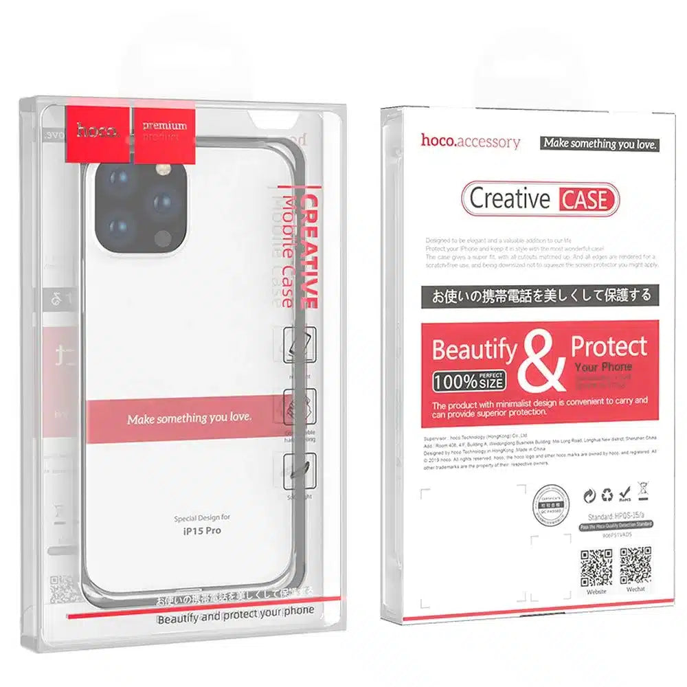 HOCO Light serija TPU maska za IPHONE 15 PRO prozirna