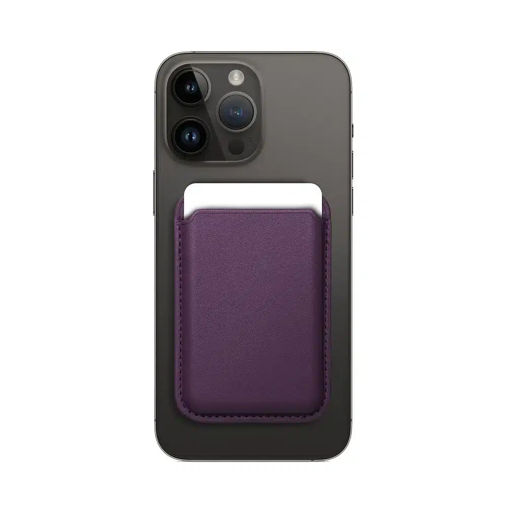 Usnjena magnetna denarnica Mag Wallet lila barve