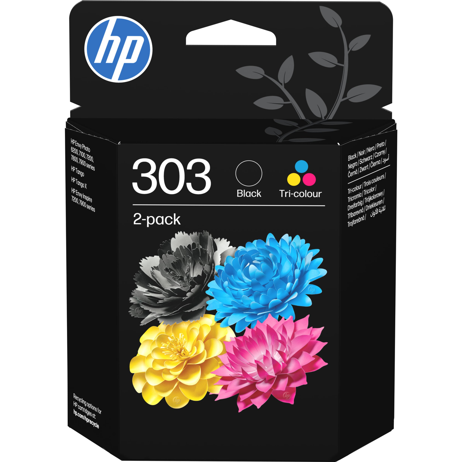 HP 303 2-pack Black/Tri-color Original Ink Cartridges spremnik s tintom 2 kom Standardni prinos Crno, Plavo, Magenta, Žuto