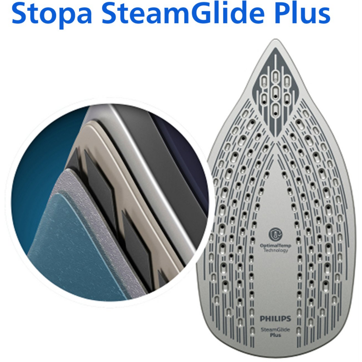 Philips 6000 series DST6120/20 glačalo Pegla na paru SteamGlide Plus podnica glačala 2600 W Plavo