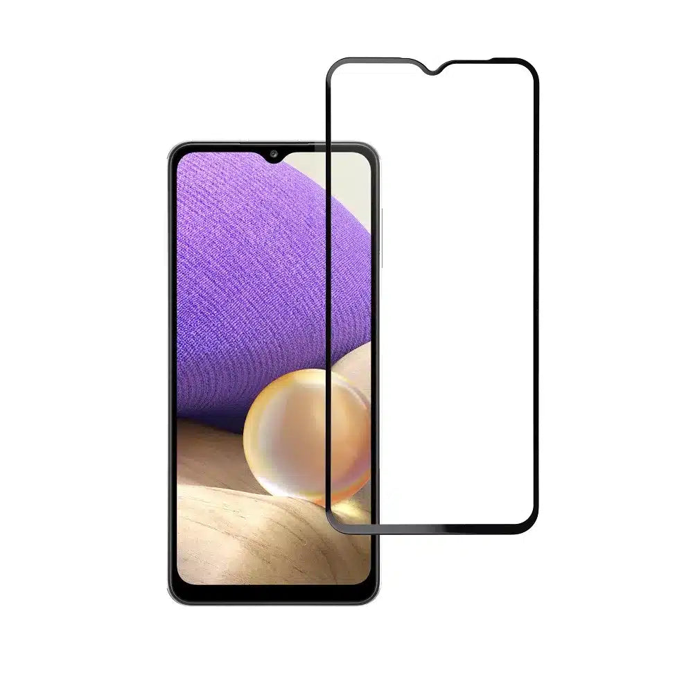 Blue Star 5D kaljeno steklo – za Samsung Galaxy A32 5G (popolno lepljenje/case friendly) – črno