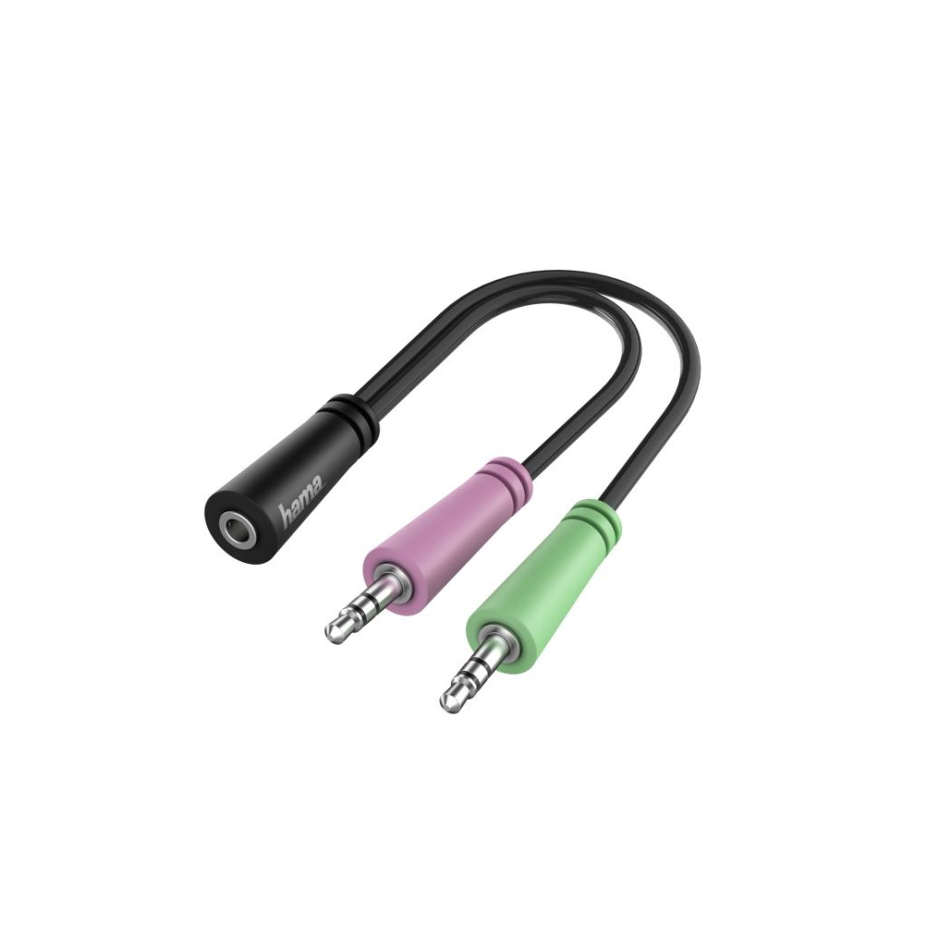 Hama 00200351 audio kabel 0,15 m 3.5mm TRS 2 x 3.5mm Crno