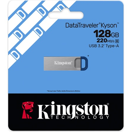 Kingston Technology DataTraveler Kyson USB izbrisivi memorijski pogon 128 GB USB Tip-A 3.2 Gen 1 (3.1 Gen 1) Nehrđajući čelik