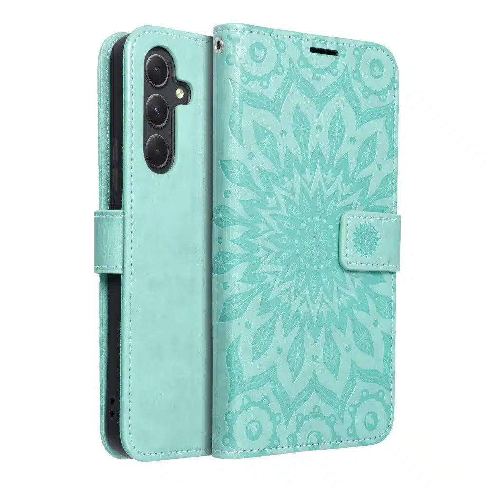 MEZZO Book etui na preklop za SAMSUNG GALAXY A54 5G mandala zelene barve
