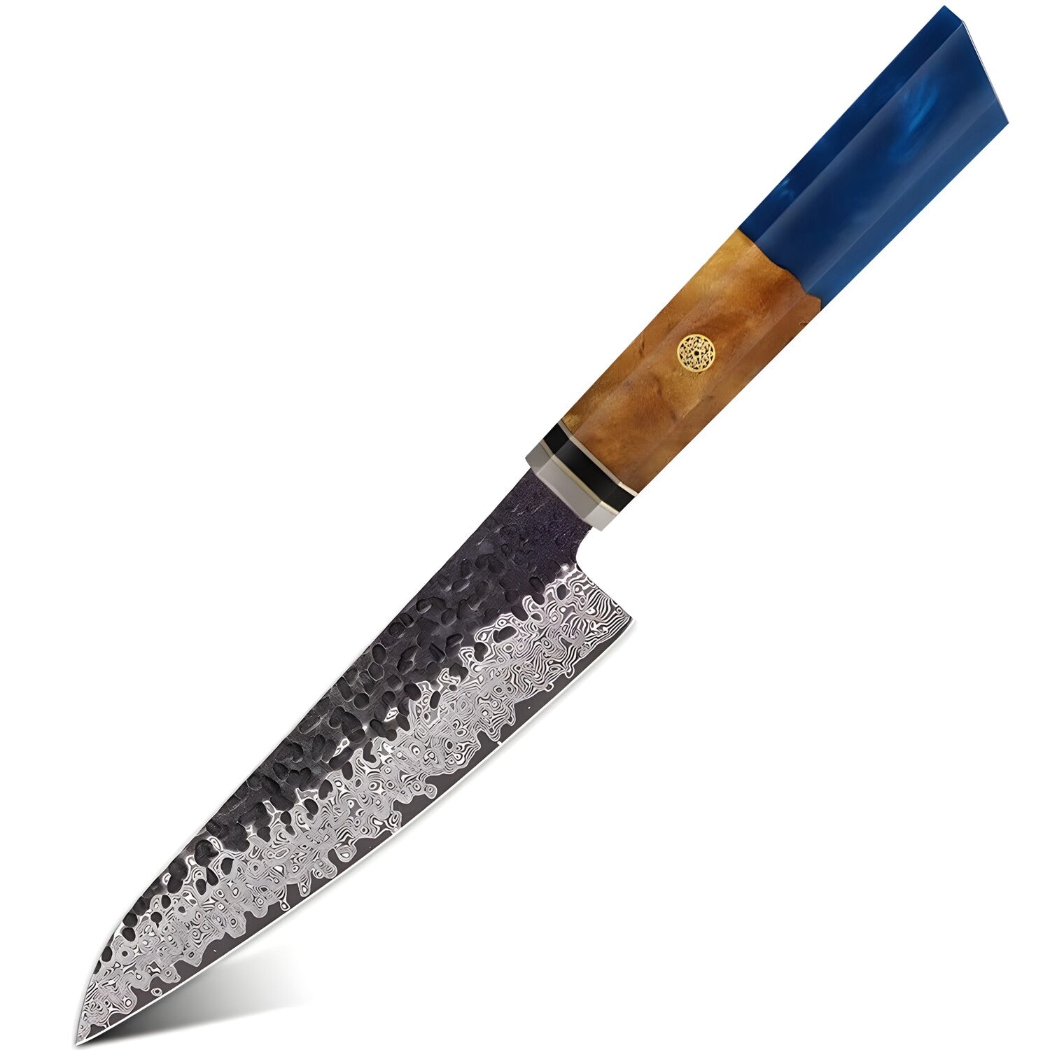 Damaskasti kuhinjski nož AI-37598 - Petty / Tamnoplava KP37598