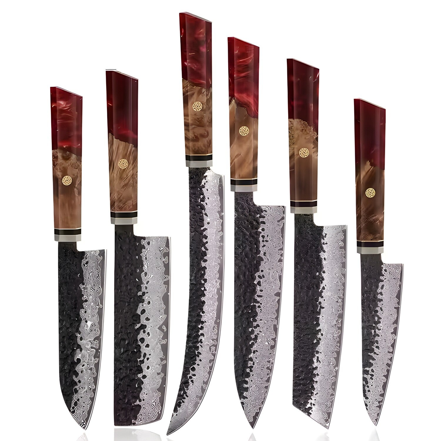 Set damašćanskih kuhinjskih noževa AI-37356 - Crvena KP37356