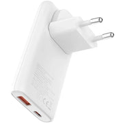 Allity zidni punjač GaN PD QC ATC-02-65WAC 1x USB-C + 1x USB-A 65W bijeli