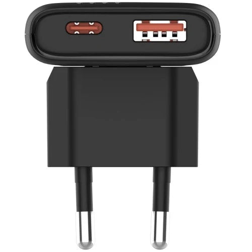 Allity zidni punjač GaN PD QC ATC-02-65WAC 1x USB-C + 1x USB-A 65W crni