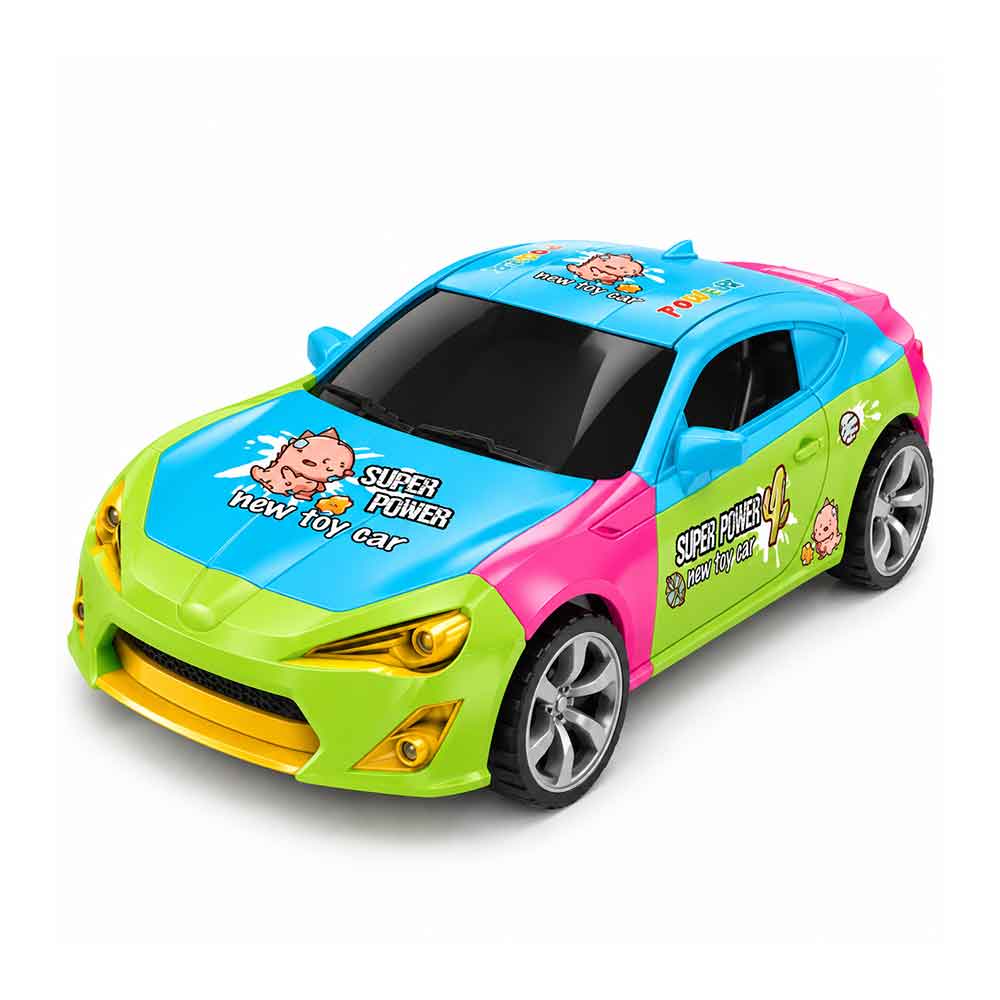 Auto na frikcijski pogon DIY Puzzle Car – set za sastavljanje, 4 boje Raznobojna