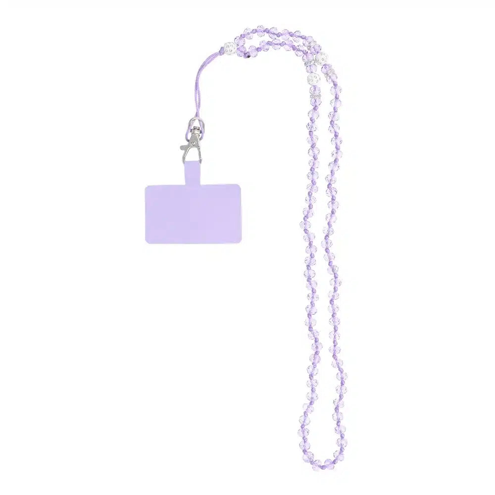 Obesek za telefon CRYSTAL DIAMOND / dolžina vrvice 74cm (37cm v zanki) / okrog vratu vijolična