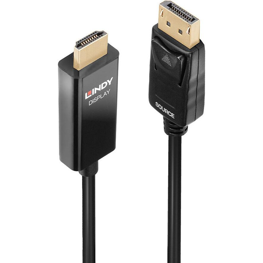 Lindy 40926 prilagodnik za video kabel 2 m DisplayPort HDMI Tip A (Standard) Crno