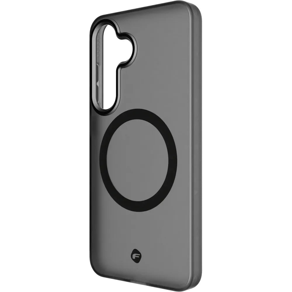 FORCELL F-PROTECT ovitek, združljiv z MagSafe, za SAMSUNG GALAXY S25 dimno črne barve