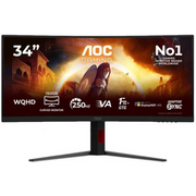 AOC G4 CU34G4ZCA računalni monitor 86,4 cm (34") 3440 x 1440 pikseli Wide Quad HD Crno, Crveno