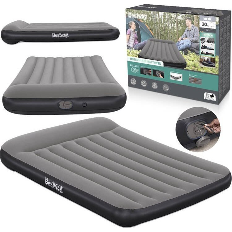 Bestway 671BR zračni madrac Dvostruki madrac Crno, Sivo Uniseks