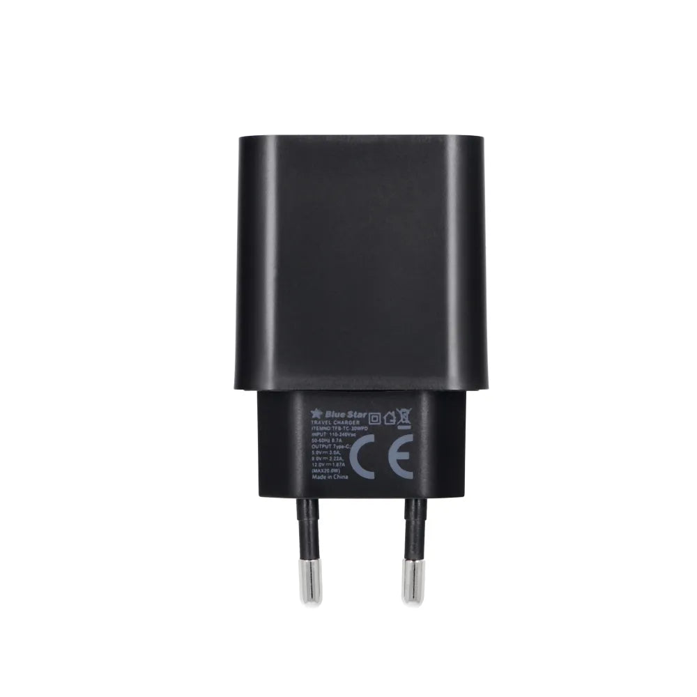 Univerzalni stenski polnilec Blue Star z USB-C priključkom - 3A 20W s funkcijo polnjenja PD in QC 4.0
