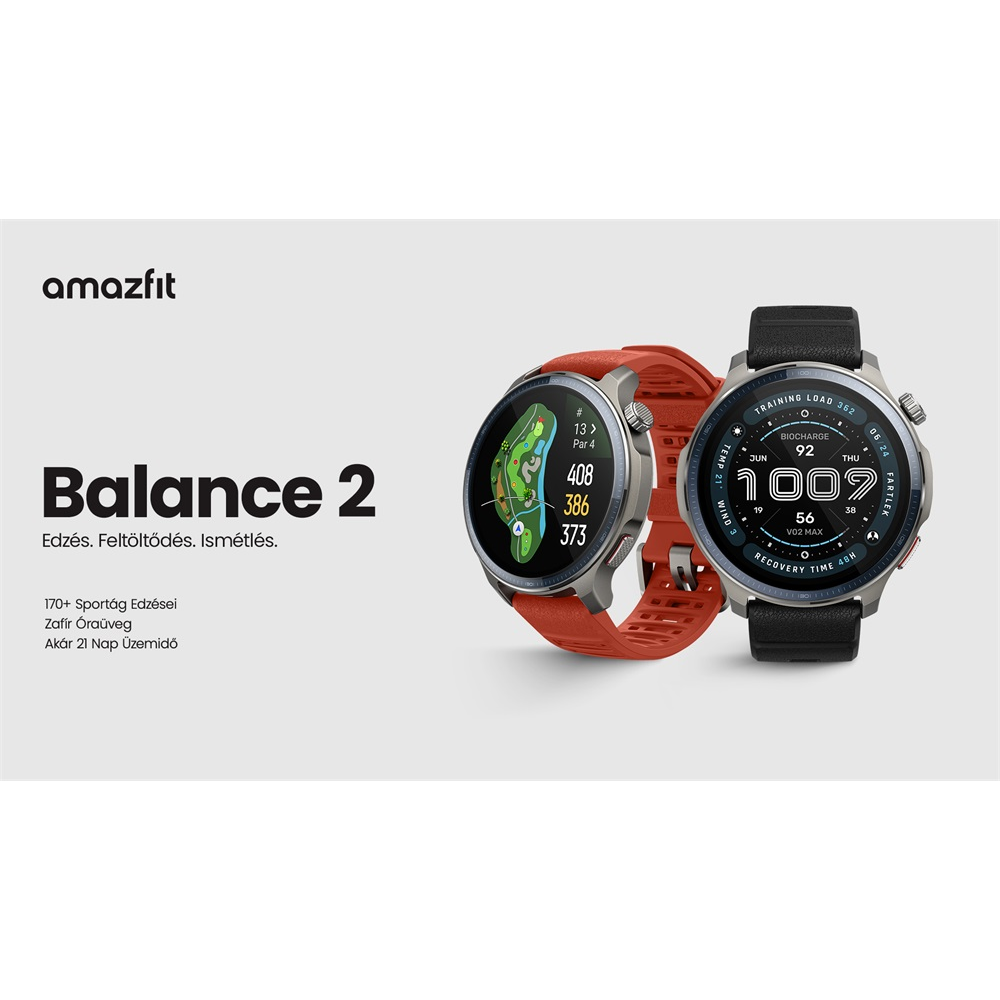 Amazfit Balance 2 3,81 cm (1.5") AMOLED Digitalno 480 x 480 pikseli Ekran osjetljiv na dodir Sivo Wi-Fi GPS