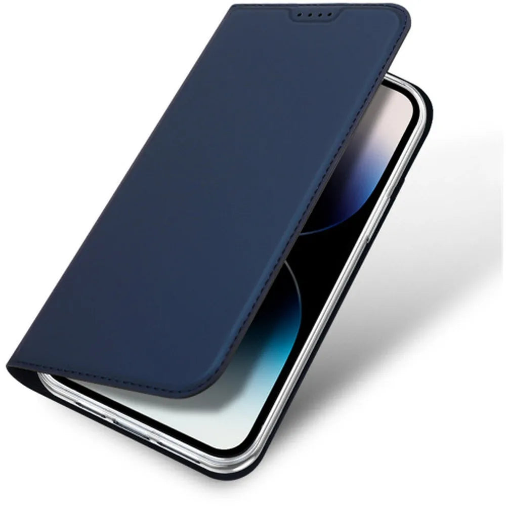 DUX DUCIS Skin Pro – Gladka usnjena torbica za Apple iPhone 15 Pro, modra