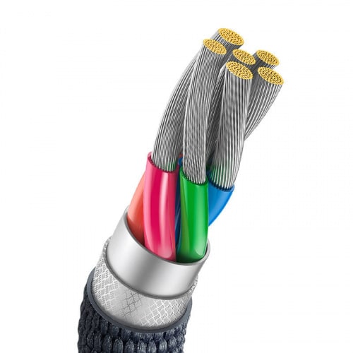 BASEUS CRYSTAL KABEL USB NA USB-C, 100W, 1.2M (ČRN)