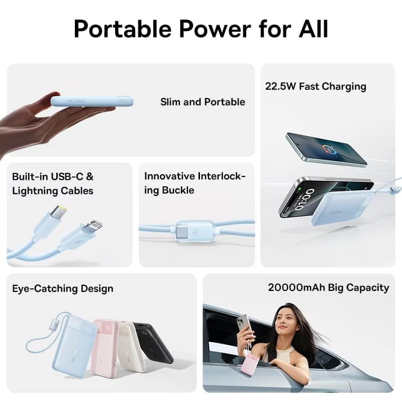 Powerbank Baseus EnerFill FC11 20000mAh 22.5W QC + PD Črna E0027S04