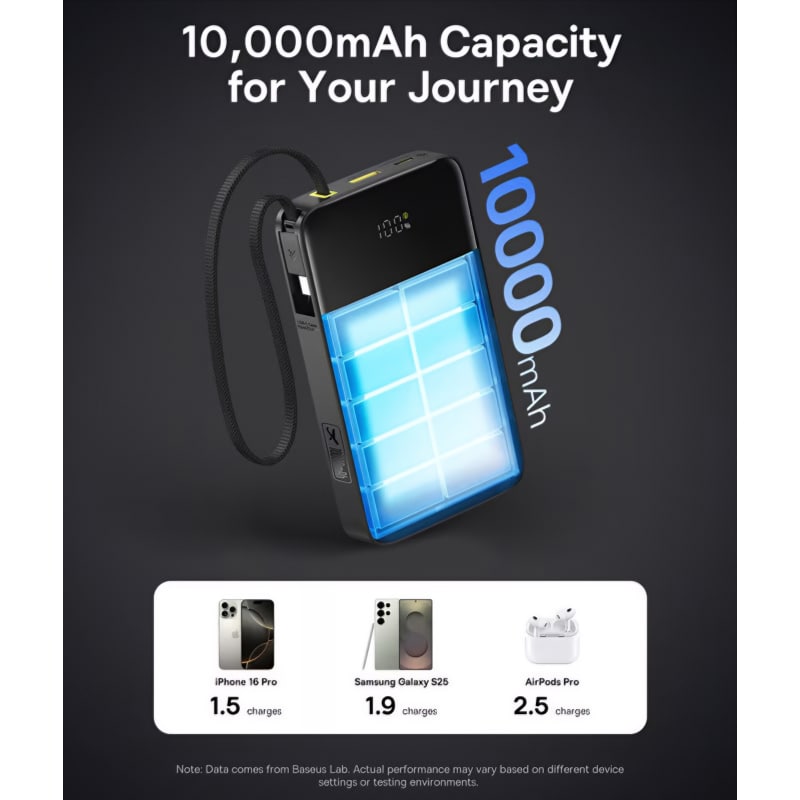 Powerbank Baseus EnerFill Bipow2 Pro 10000mAh 22.5W QC + PD - črn