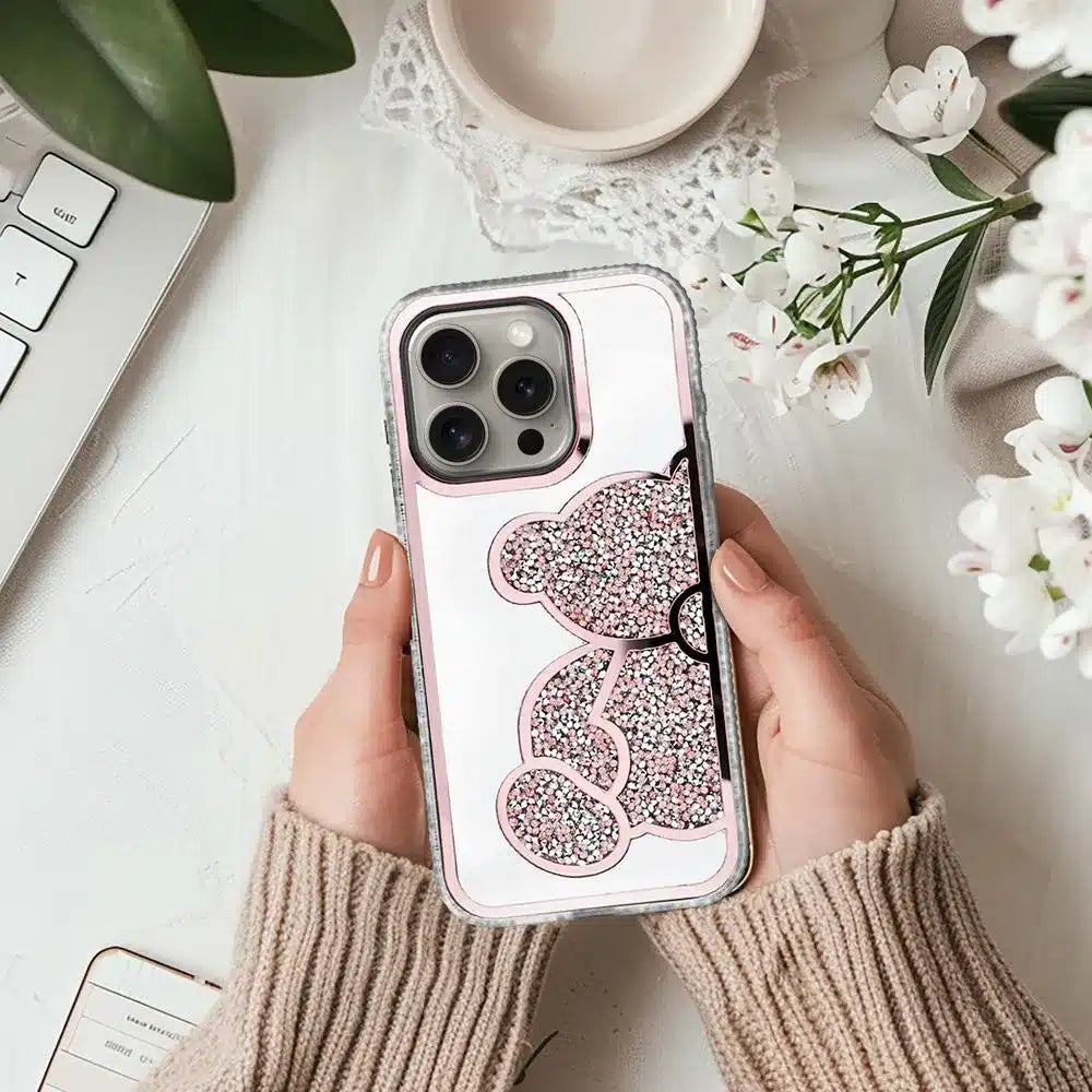 TEDDY BEAR maska za iPhone 16 Pro Max - roza