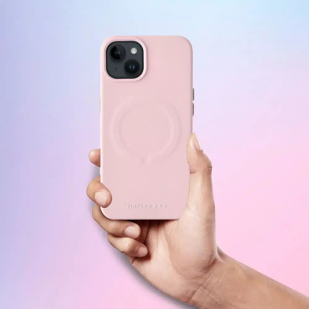 Roar usnjena Mag Case maska, združljiva z MagSafeom – za iPhone 12 roza