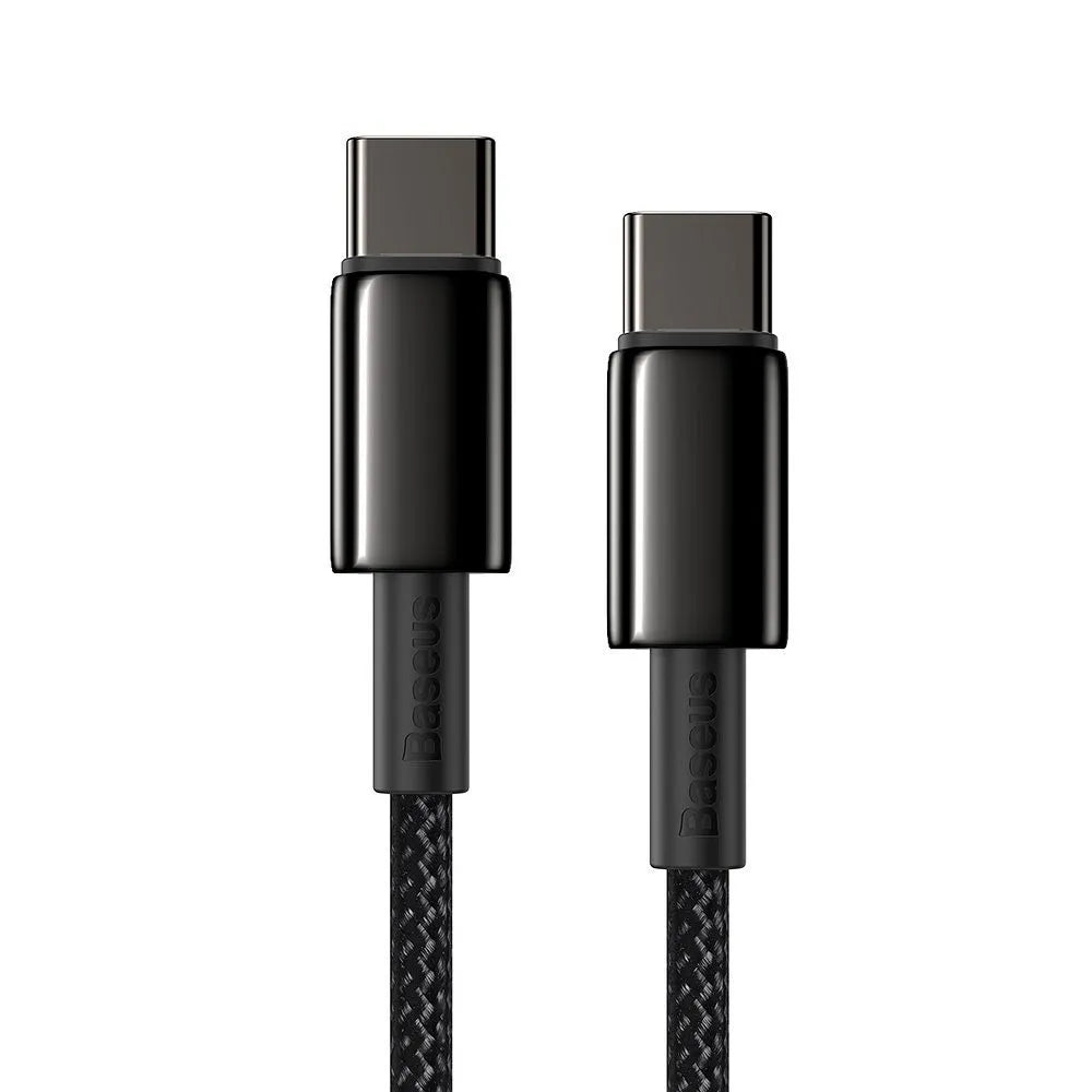 BASEUS kabel Type C na Type C PD100W Power Delivery Tungsten Gold hitro polnjenje CATWJ-01 1 meter črn