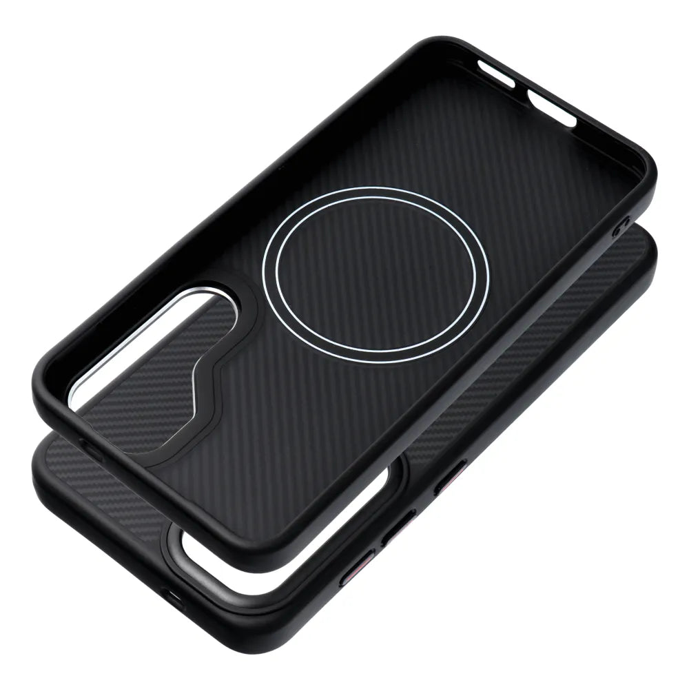 Carbon Elite Mag Cover ovitek, združljiv z MagSafom, za Samsung Galaxy S25 črne barve