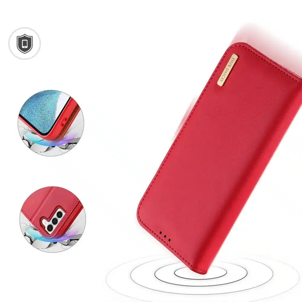 DUX DUCIS Hivo - usnjena denarnica torbica za Samsung Galaxy S23 rdeča