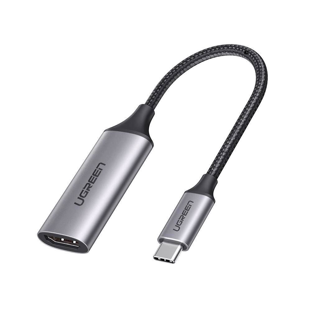 Ugreen 70444 prilagodnik za video kabel HDMI Tip A (Standard) USB Tip-C Aluminij, Crno