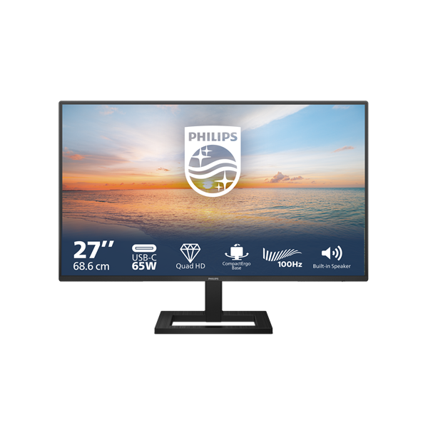 Philips 1000 series 27E1N1600AE/00 računalni monitor 68,6 cm (27") 2560 x 1440 pikseli Quad HD LCD Crno