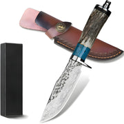 Damastni outdoor nož FB - 39489 - Smeđa / Plava / Tip2 KP39489