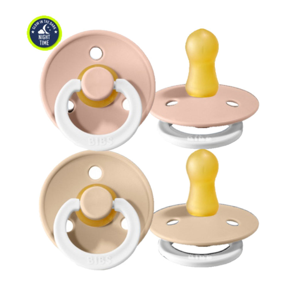 BIBS Colour dude (okrugle) - Blush GLOW/Vanilla GLOW (vel.2)