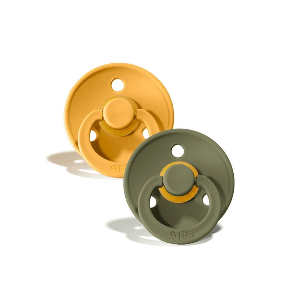 BIBS Colour dude (okrugle) - Honey Bee/Olive  (vel.1)