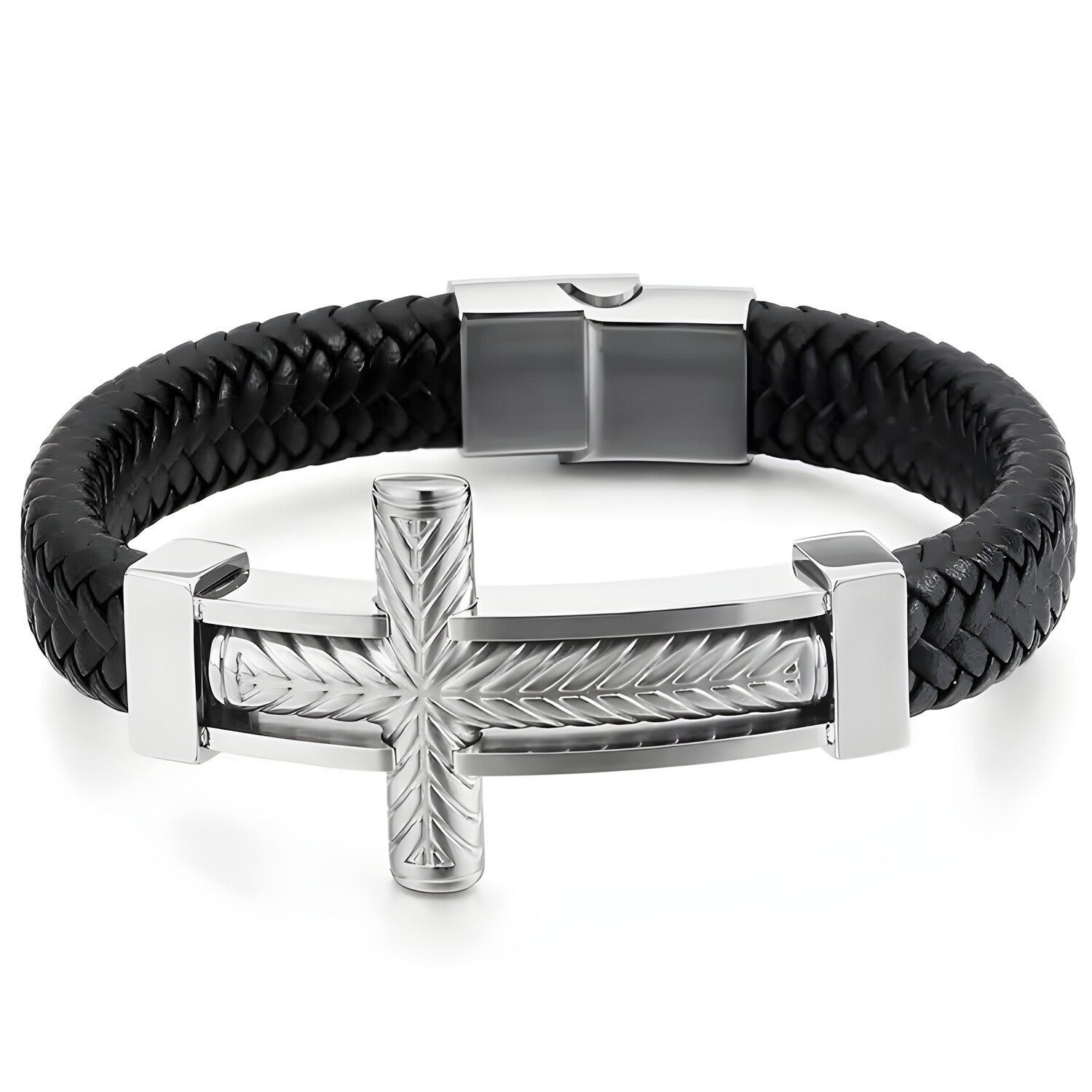 Narukvica Big Cross - Crna/Srebrna KP32504