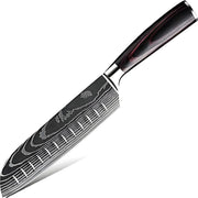 Kuhinjski nož BL-38108 - Santoku / Crna / Smeđa KP38108