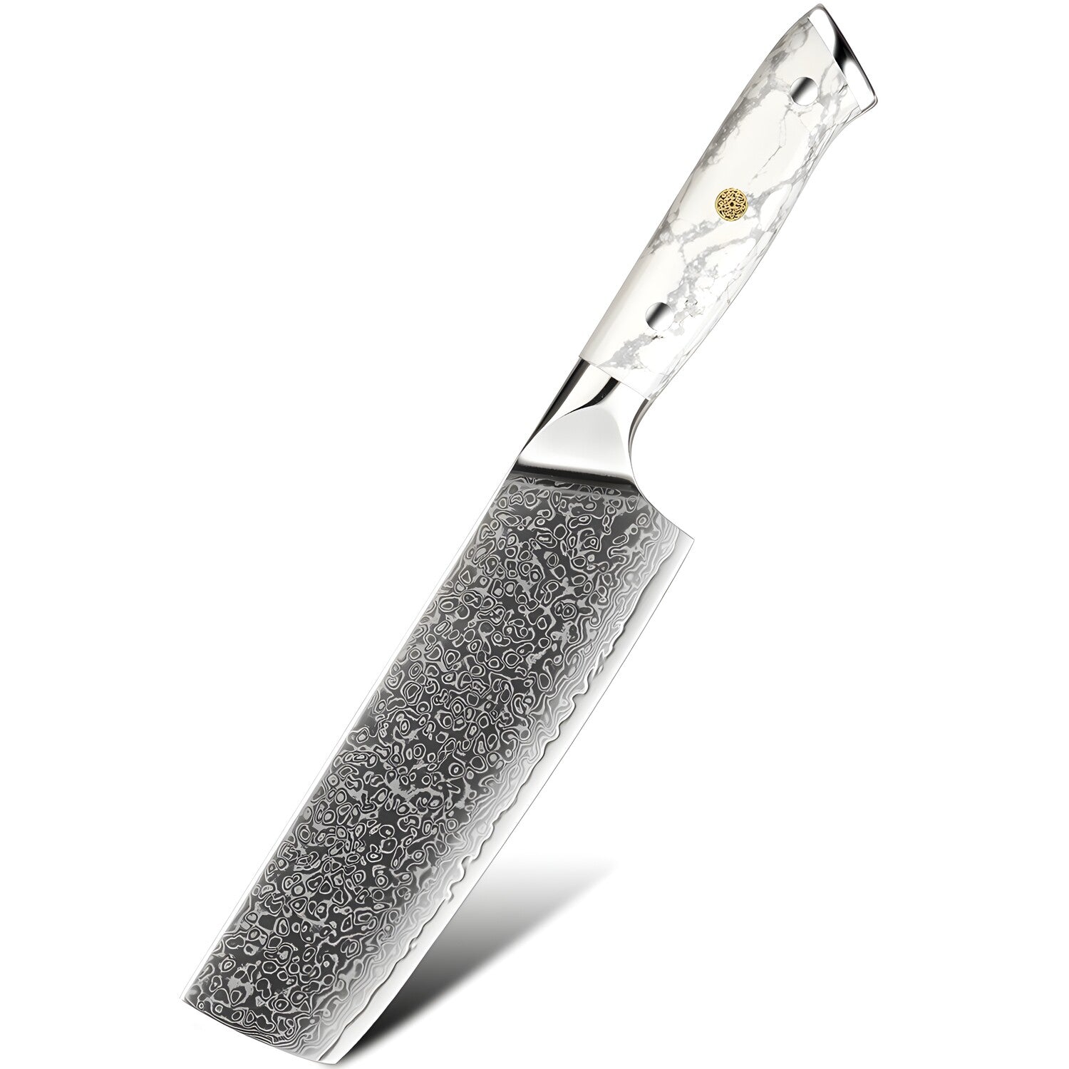 Damaskasti kuhinjski nož YU-37517 - Nakiri / Bijela KP37517