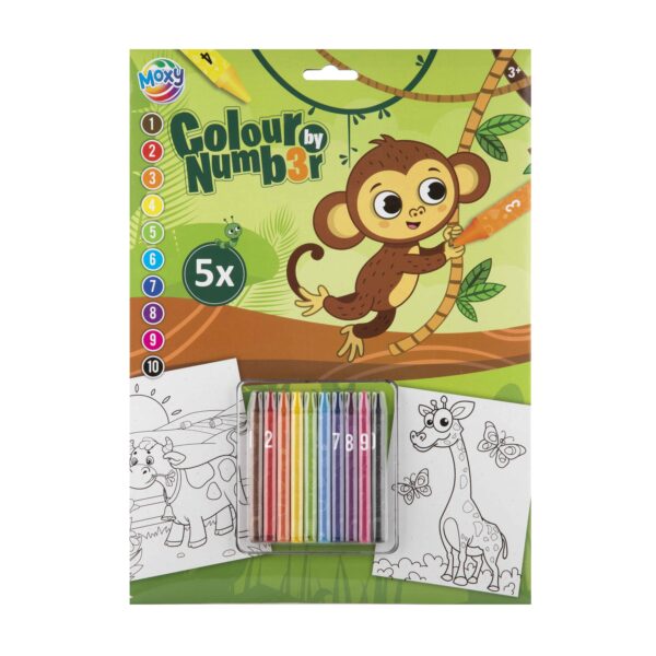 Bojanje po brojevima – Kreativna bojanka sa 10 pastelnih bojica Životinje