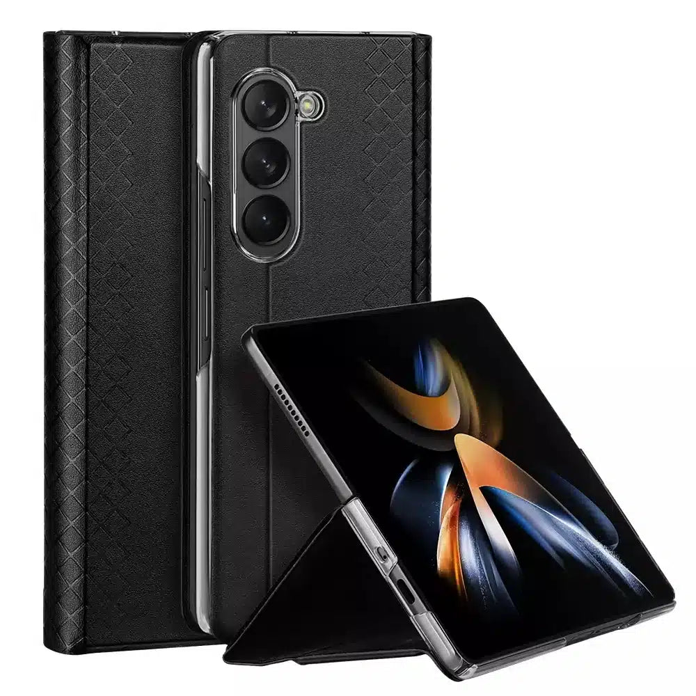 DUX DUCIS Bril - usnjena torbica za Samsung Galaxy Z Fold5 5G črna