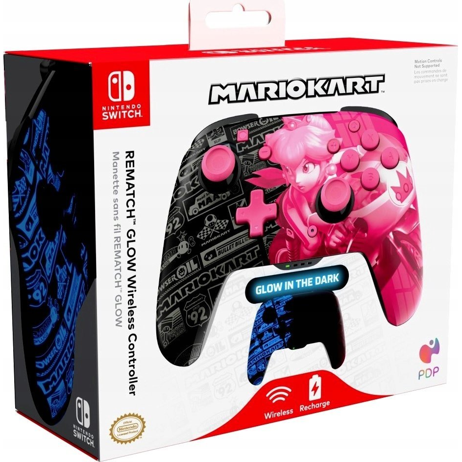 PDP Rematch Glow Crno, Ružičasto Podloga za igre Analogni / Digitalni Nintendo Switch, Nintendo Switch OLED