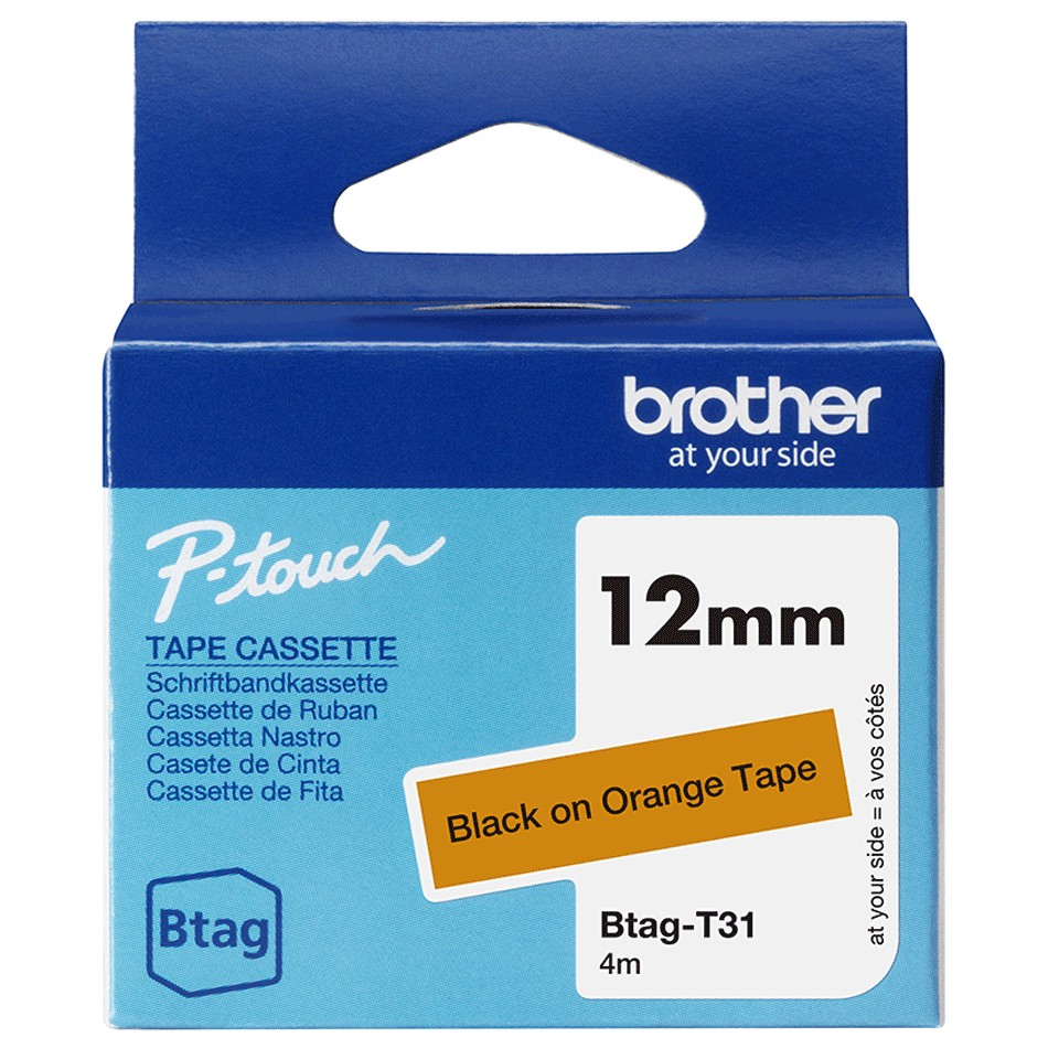Brother BTAG-T31 traka za izradu naljepnica Crno na narančastom