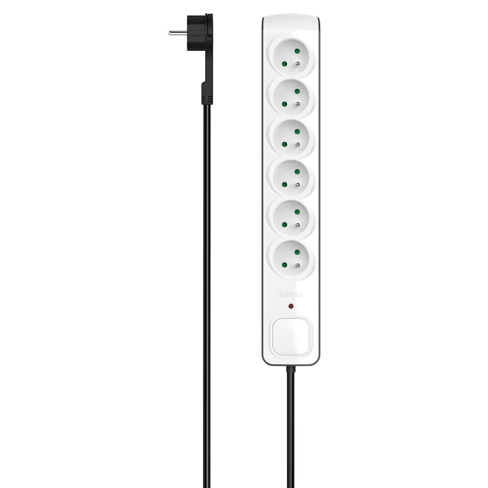 Hama P2223763 produžni kabel 1,5 m 6 utičnice naizmjenične struje U zatvorenom Crno, Bijelo