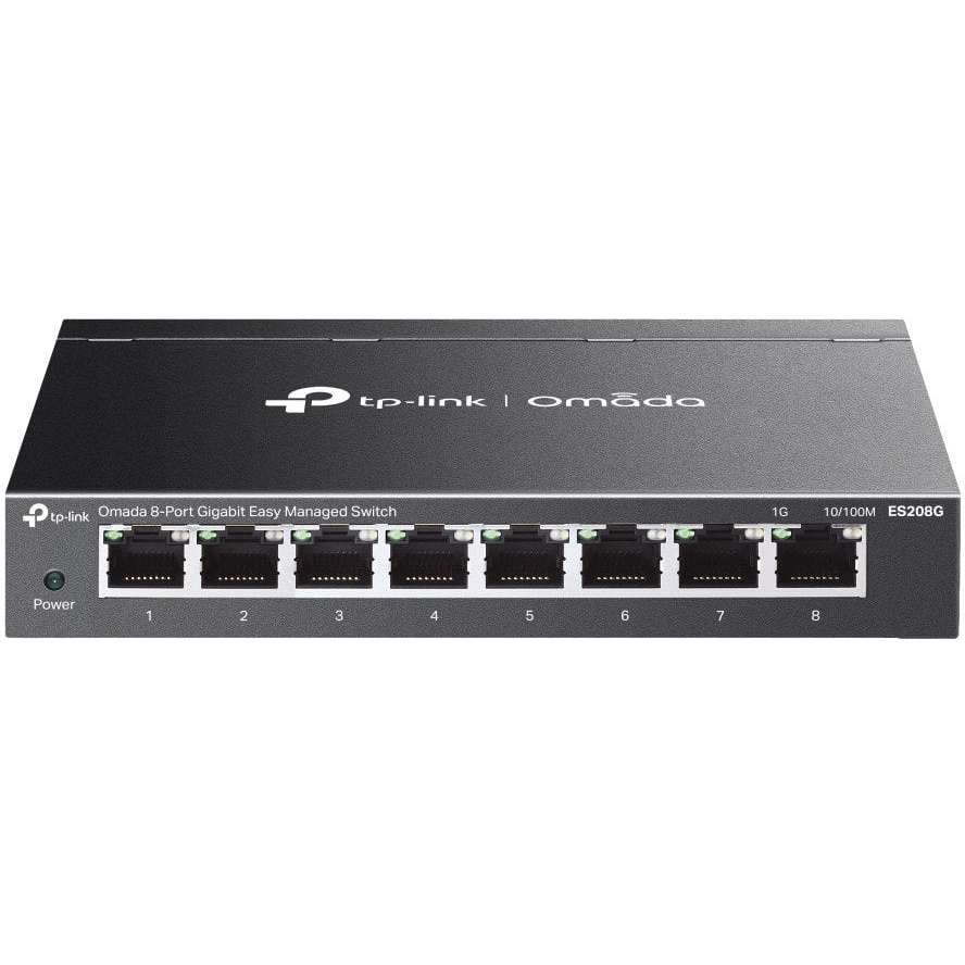 TP-Link Omada ES208G mrežni prekidač Upravljano L2 Gigabit Ethernet (10/100/1000) Crno